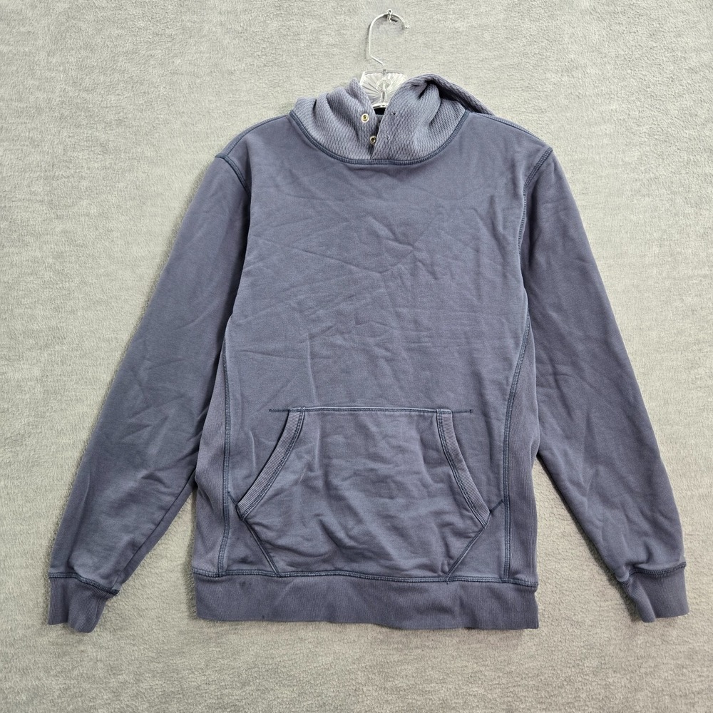 Taylor Stitch Men Sweatshirt 36 Blue 100% Organic Cotton Hoodie Pullover READ